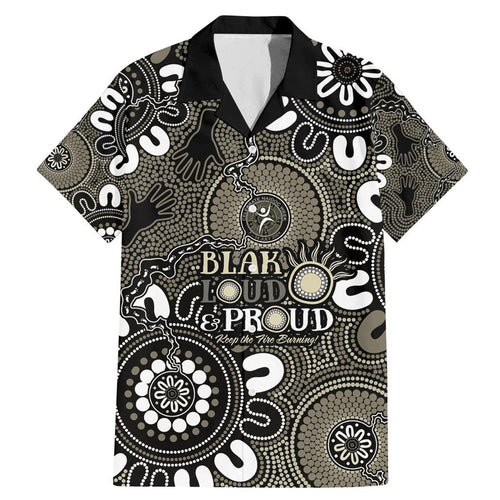 NAIDOC Week 2024 Fire Burning Family Matching Mermaid Dress and Hawaiian Shirt Aboriginal Dots Black Art