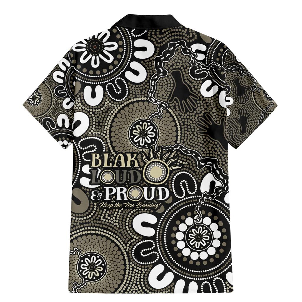 NAIDOC Week 2024 Fire Burning Family Matching Mermaid Dress and Hawaiian Shirt Aboriginal Dots Black Art