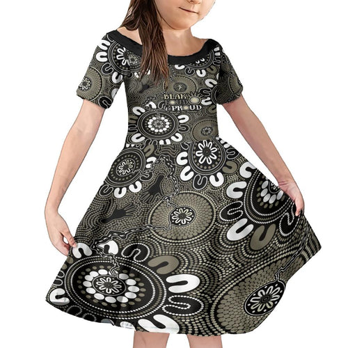 NAIDOC Week 2024 Fire Burning Family Matching Tank Maxi Dress and Hawaiian Shirt Aboriginal Dots Black Art