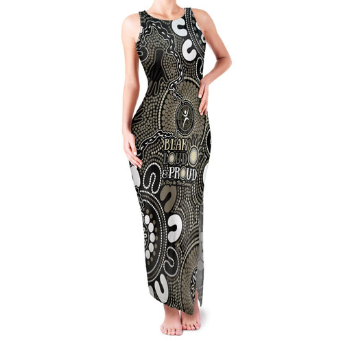 NAIDOC Week 2024 Fire Burning Family Matching Tank Maxi Dress and Hawaiian Shirt Aboriginal Dots Black Art