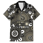 NAIDOC Week 2024 Fire Burning Hawaiian Shirt Aboriginal Dots Black Art