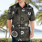 NAIDOC Week 2024 Fire Burning Hawaiian Shirt Aboriginal Dots Black Art