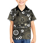 NAIDOC Week 2024 Fire Burning Hawaiian Shirt Aboriginal Dots Black Art