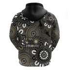 NAIDOC Week 2024 Fire Burning Hoodie Aboriginal Dots Black Art