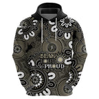 NAIDOC Week 2024 Fire Burning Hoodie Aboriginal Dots Black Art