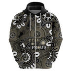 NAIDOC Week 2024 Fire Burning Hoodie Aboriginal Dots Black Art
