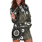 NAIDOC Week 2024 Fire Burning Hoodie Dress Aboriginal Dots Black Art