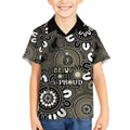 NAIDOC Week 2024 Fire Burning Kid Hawaiian Shirt Aboriginal Dots Black Art