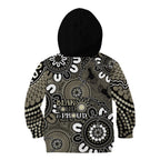 NAIDOC Week 2024 Fire Burning Kid Hoodie Aboriginal Dots Black Art