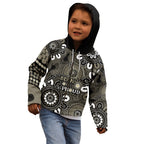 NAIDOC Week 2024 Fire Burning Kid Hoodie Aboriginal Dots Black Art