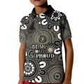 NAIDOC Week 2024 Fire Burning Kid Polo Shirt Aboriginal Dots Black Art