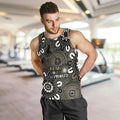 NAIDOC Week 2024 Fire Burning Men Tank Top Aboriginal Dots Black Art