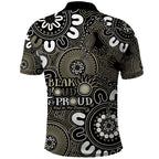 NAIDOC Week 2024 Fire Burning Polo Shirt Aboriginal Dots Black Art