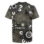 NAIDOC Week 2024 Fire Burning Rugby Jersey Aboriginal Dots Black Art