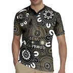 NAIDOC Week 2024 Fire Burning Rugby Jersey Aboriginal Dots Black Art