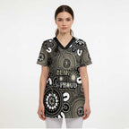 NAIDOC Week 2024 Fire Burning Scrub Top Aboriginal Dots Black Art - Aussie Hoodie