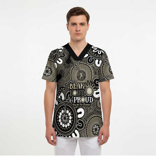 NAIDOC Week 2024 Fire Burning Scrub Top Aboriginal Dots Black Art - Aussie Hoodie