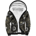 NAIDOC Week 2024 Fire Burning Sherpa Hoodie Aboriginal Dots Black Art