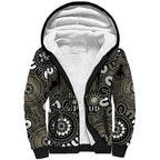 NAIDOC Week 2024 Fire Burning Sherpa Hoodie Aboriginal Dots Black Art