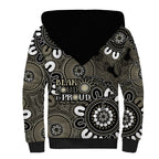 NAIDOC Week 2024 Fire Burning Sherpa Hoodie Aboriginal Dots Black Art