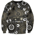 NAIDOC Week 2024 Fire Burning Sweatshirt Aboriginal Dots Black Art