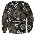 NAIDOC Week 2024 Fire Burning Sweatshirt Aboriginal Dots Black Art