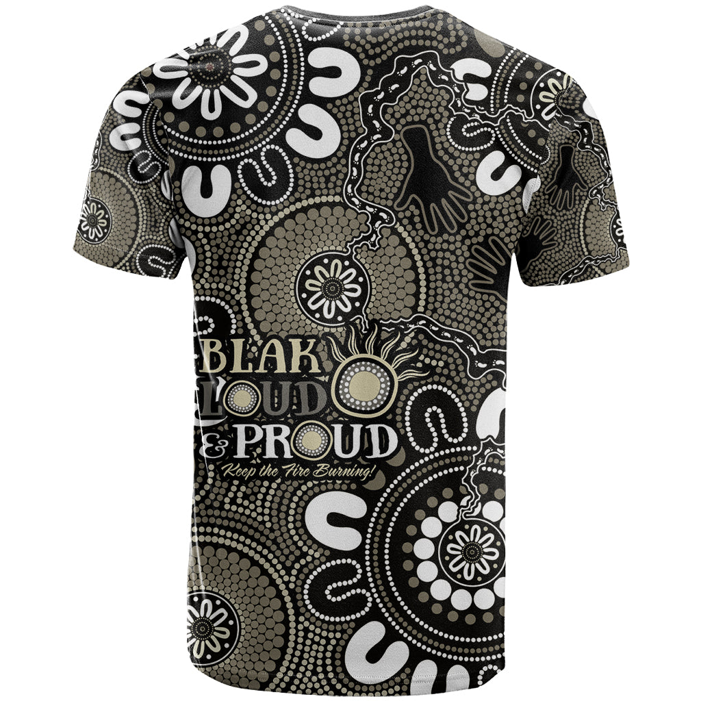 NAIDOC Week 2024 Fire Burning T Shirt Aboriginal Dots Black Art