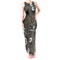 NAIDOC Week 2024 Fire Burning Tank Maxi Dress Aboriginal Dots Black Art