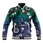 NAIDOC Week 2024 Fire Burning Baseball Jacket Aboriginal Dots Blue Art