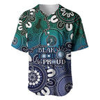 NAIDOC Week 2024 Fire Burning Baseball Jersey Aboriginal Dots Blue Art