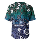 NAIDOC Week 2024 Fire Burning Baseball Jersey Aboriginal Dots Blue Art