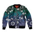 NAIDOC Week 2024 Fire Burning Bomber Jacket Aboriginal Dots Blue Art