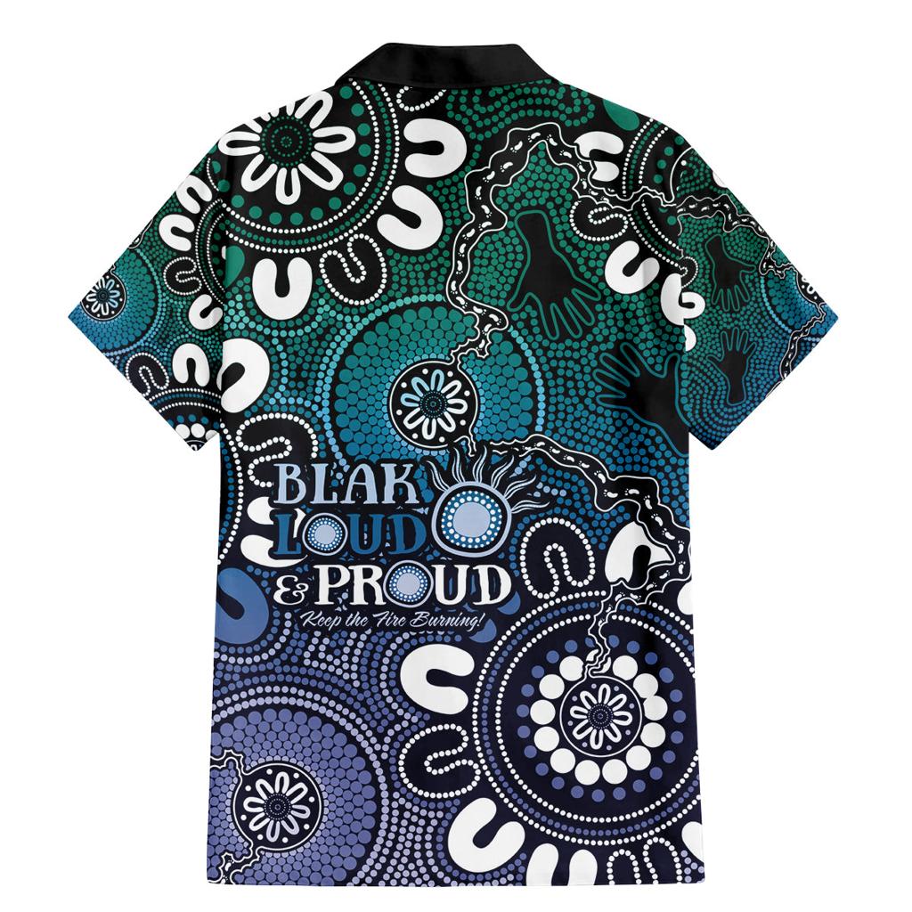NAIDOC Week 2024 Fire Burning Family Matching Mermaid Dress and Hawaiian Shirt Aboriginal Dots Blue Art