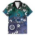 NAIDOC Week 2024 Fire Burning Family Matching Puletasi and Hawaiian Shirt Aboriginal Dots Blue Art