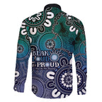 NAIDOC Week 2024 Fire Burning Family Matching Puletasi and Hawaiian Shirt Aboriginal Dots Blue Art