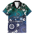 NAIDOC Week 2024 Fire Burning Family Matching Summer Maxi Dress and Hawaiian Shirt Aboriginal Dots Blue Art