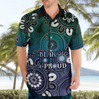 NAIDOC Week 2024 Fire Burning Hawaiian Shirt Aboriginal Dots Blue Art