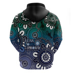 NAIDOC Week 2024 Fire Burning Hoodie Aboriginal Dots Blue Art