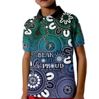 NAIDOC Week 2024 Fire Burning Kid Polo Shirt Aboriginal Dots Blue Art