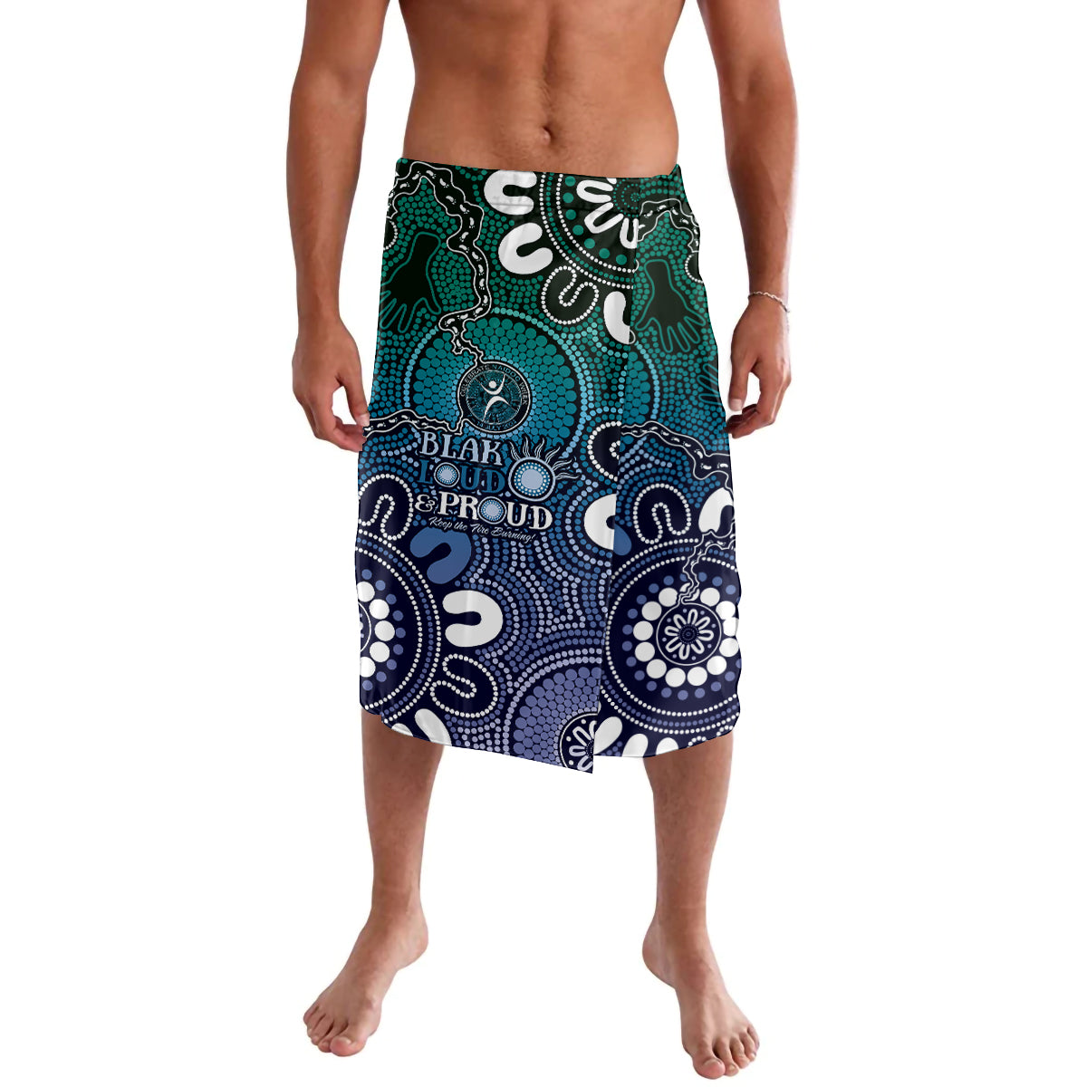 NAIDOC Week 2024 Fire Burning Lavalava Aboriginal Dots Blue Art