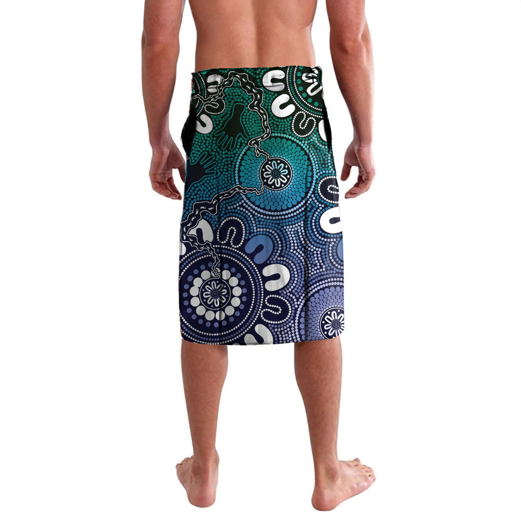 NAIDOC Week 2024 Fire Burning Lavalava Aboriginal Dots Blue Art