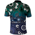 NAIDOC Week 2024 Fire Burning Polo Shirt Aboriginal Dots Blue Art