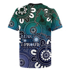 NAIDOC Week 2024 Fire Burning Rugby Jersey Aboriginal Dots Blue Art