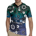 NAIDOC Week 2024 Fire Burning Rugby Jersey Aboriginal Dots Blue Art