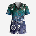 NAIDOC Week 2024 Fire Burning Scrub Top Aboriginal Dots Blue Art - Aussie Hoodie