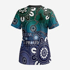 NAIDOC Week 2024 Fire Burning Scrub Top Aboriginal Dots Blue Art - Aussie Hoodie