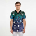 NAIDOC Week 2024 Fire Burning Scrub Top Aboriginal Dots Blue Art - Aussie Hoodie