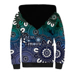 NAIDOC Week 2024 Fire Burning Sherpa Hoodie Aboriginal Dots Blue Art