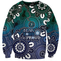 NAIDOC Week 2024 Fire Burning Sweatshirt Aboriginal Dots Blue Art