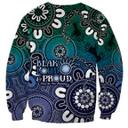 NAIDOC Week 2024 Fire Burning Sweatshirt Aboriginal Dots Blue Art